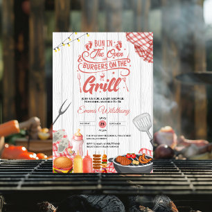 Bug im Oven & Burgers Grill Baby Shower Girl Einladung
