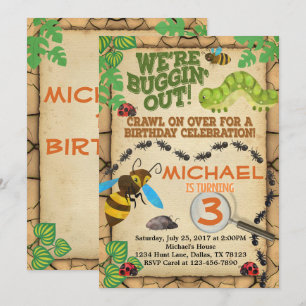 Bug Insect Anniversaire Fête Invitation Invitation