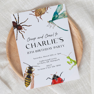 Bug Invitation, Outdoor Birthday, Bug Party, Creep Einladung