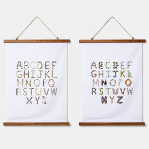 Bug Kinderzimmer Alphabet Dekoration - Niedliches  Wandteppich Mit Holzrahmen