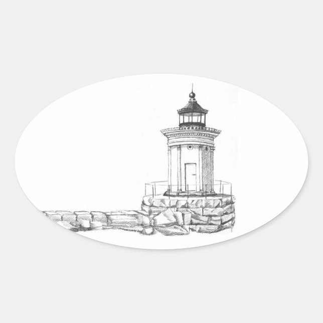 Bug Light Sketch Ovaler Aufkleber (Vorderseite)