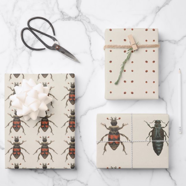 Bug Lover Insektenmuster Alle Fälle Geschenkpapier Set (Vorderseite)