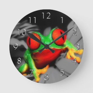 Bug-Mit Augen Frog Runde Wanduhr