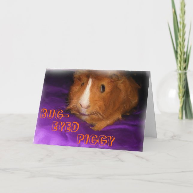 BUG-MIT AUGEN PIGGY Guinea Grußkarte Karte (Vorderseite)