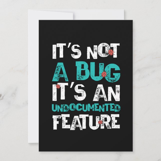 Bug Nicht dokumentiertes Feature Programmer Coder  Einladung (Vorderseite)