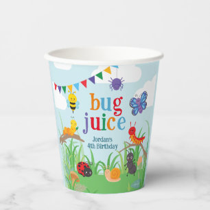Bug Party Bug Juice Birthday Niedlich Paper Cup Pappbecher