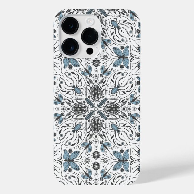 Bug, schwarz und blau iPhone 14 pro max  hülle (Rückseite)