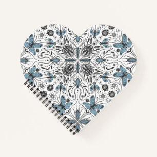 Bug, schwarz und blau notizbuch