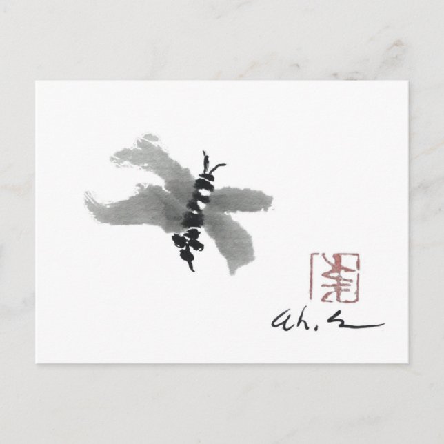 Bug, Sumi-e von Andrea Erickson Postkarte (Vorderseite)
