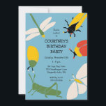 Bug Themed Birthday Party Custom Einladung<br><div class="desc">Suchen Sie nach individuellem Party lädt ein für jemanden, der Insekten Lieben? Diese Party Einladungen haben ein Bug-Thema mit Illustrationen verschiedener Insekten, wie Käfer, Libelle, eine Zikada, eine Motte und ein Gras-Hopper in fett und hellen Farben Set vor einem hellblauen Hintergrund. Sie lassen sich einfach mit allen Party-Details in schwarzer...</div>