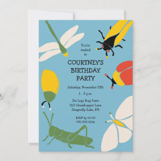 Bug Themed Birthday Party Custom Einladung