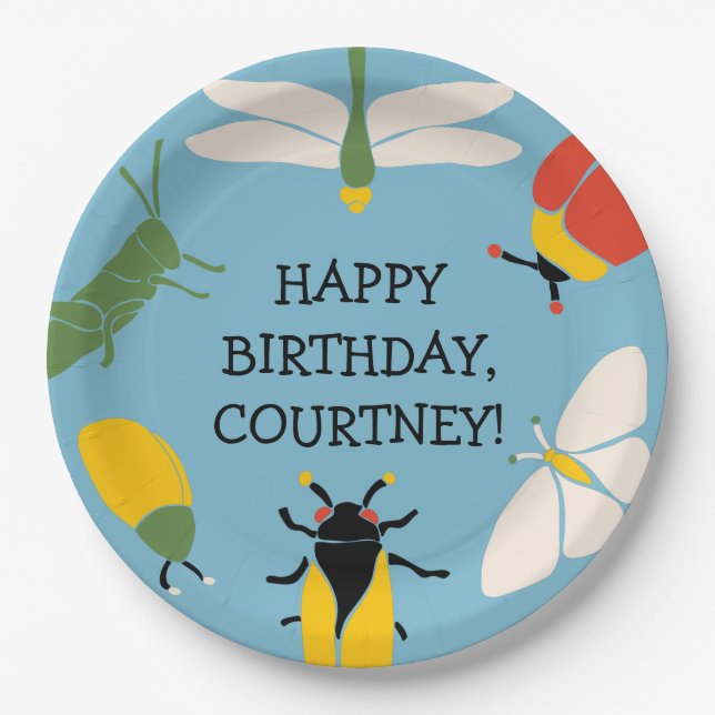 Bug Themed Party Personalisiert Pappteller (Vorderseite)