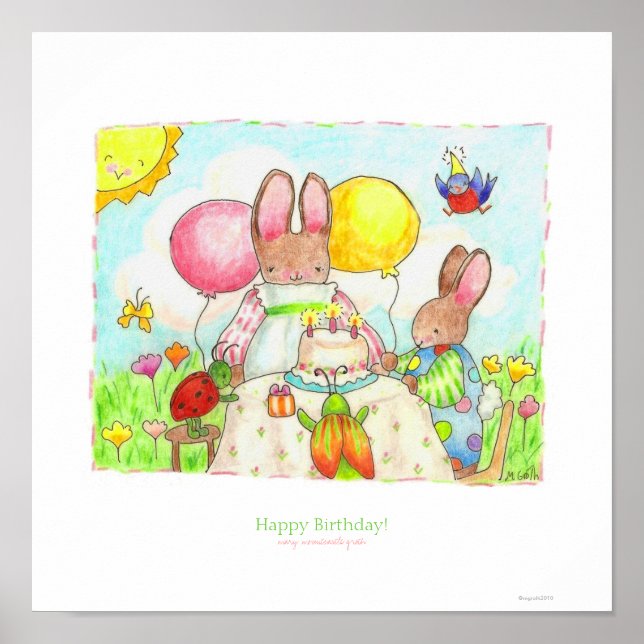 Bug und Bunny Geburtstagsfeier Poster (Vorne)