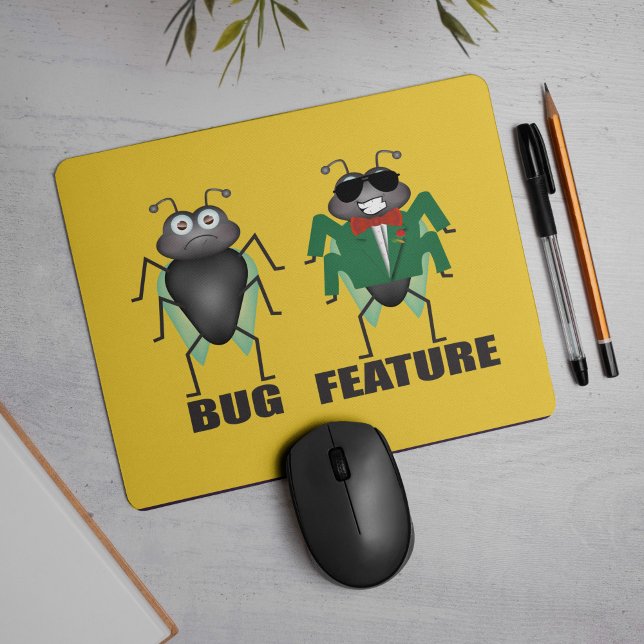 Bug vs Feature Mouse Pad Mousepad (Bug or Feature? :) When you know you know!)