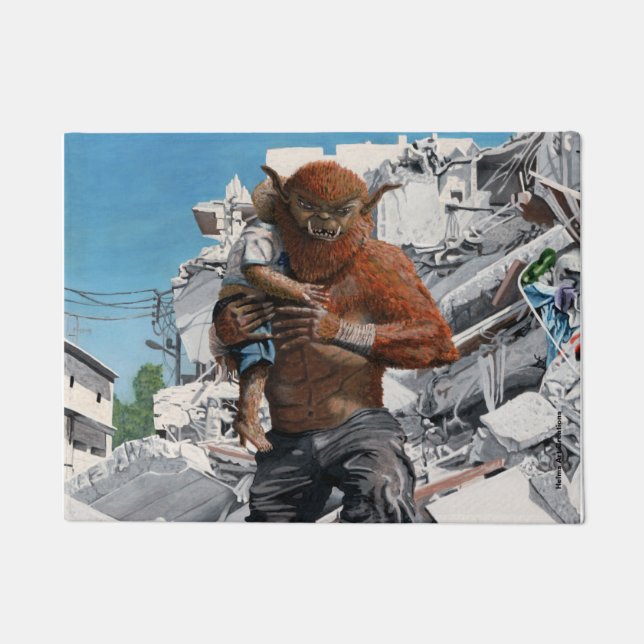 Bugbear Hero Child Rescue Fantasy Art Doormat Fußmatte (Vorderseite)