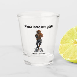 Bugbear hero retcuing Child Fantasy Art Shot Glass Schnapsglas