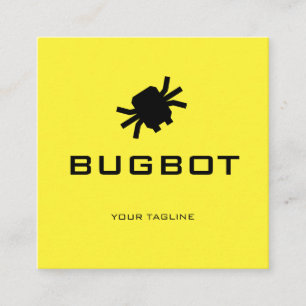 Bugbot-Logo   Technologie- oder Robotik-Marke Quadratische Visitenkarte
