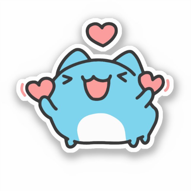 BugCat Capoo cat, Kawaii Comic Cat Liebe Aufkleber (Vorderseite)