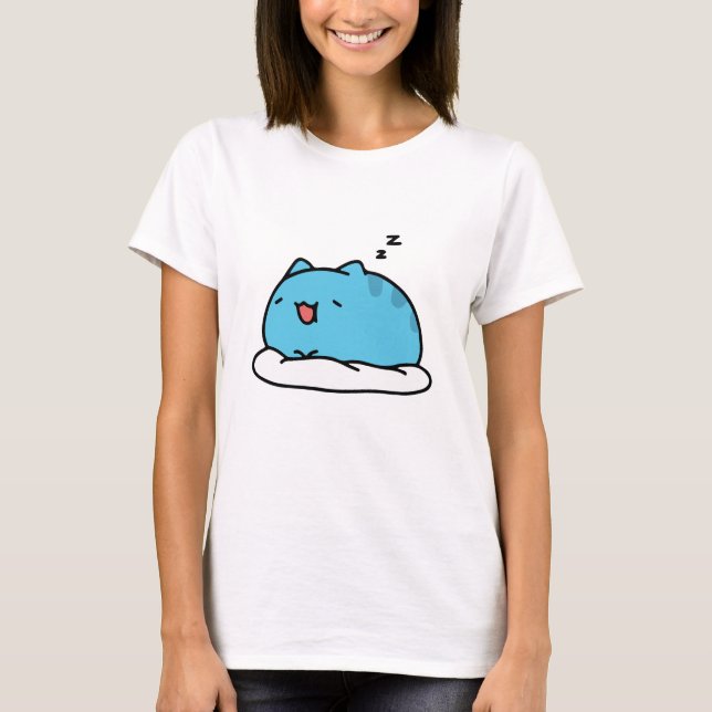 BugCat Capoo cat, Kawaii Comic Katze Schlafen T-Shirt (Vorderseite)