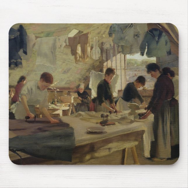 Bügelnde Werkstatt in Trouville, 1888 Mousepad (Vorne)