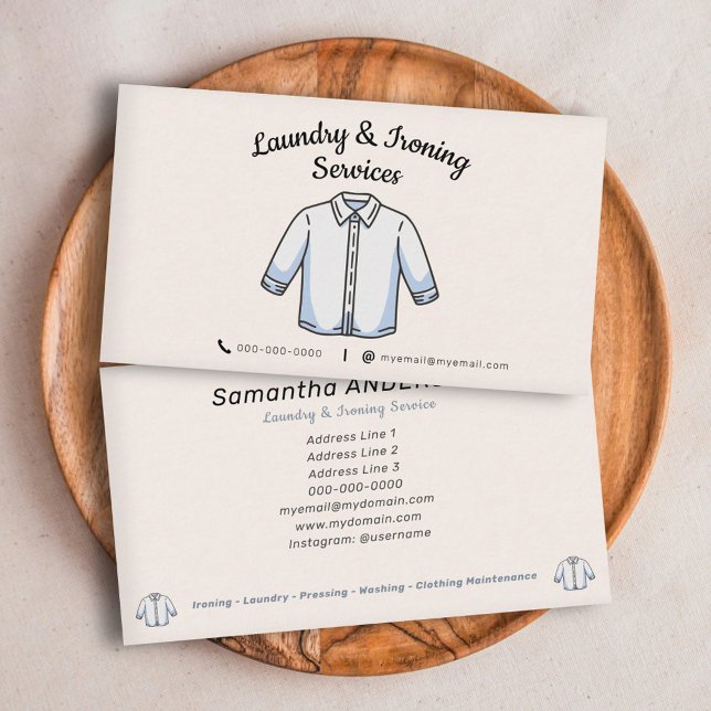 Bügelservice und Wäscheservice Visitenkarte (Ironing & Laundry Services Business Card)