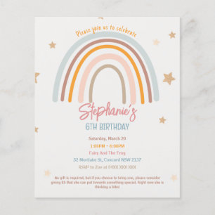 Buget Rainbow Fiver Party Geburtstag Einladung Flyer