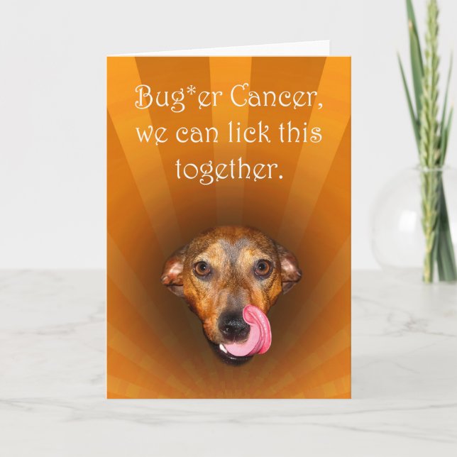 Buggerkrebs, Lippenlecken bei Hunden, gesund werde Karte (Vorderseite)
