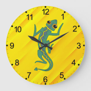 Buggi Green Lizard Artistic Clipart-27847 Große Wanduhr