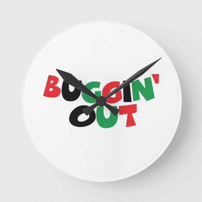 Buggin' Out Runde Wanduhr (Vorderseite)