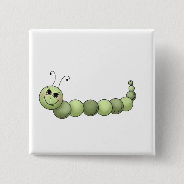 Buggin Sie · Lächelnde Raupe Button (Vorderseite)