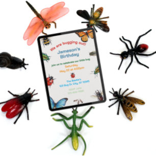 Bugging Out Kids Illustrierter Geburtstag Einladung
