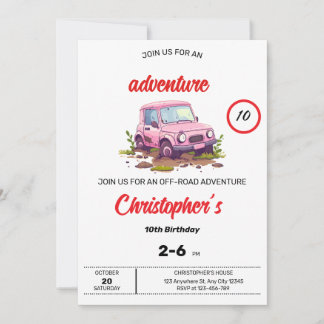 Buggy Adventure Geburtstag Einladung