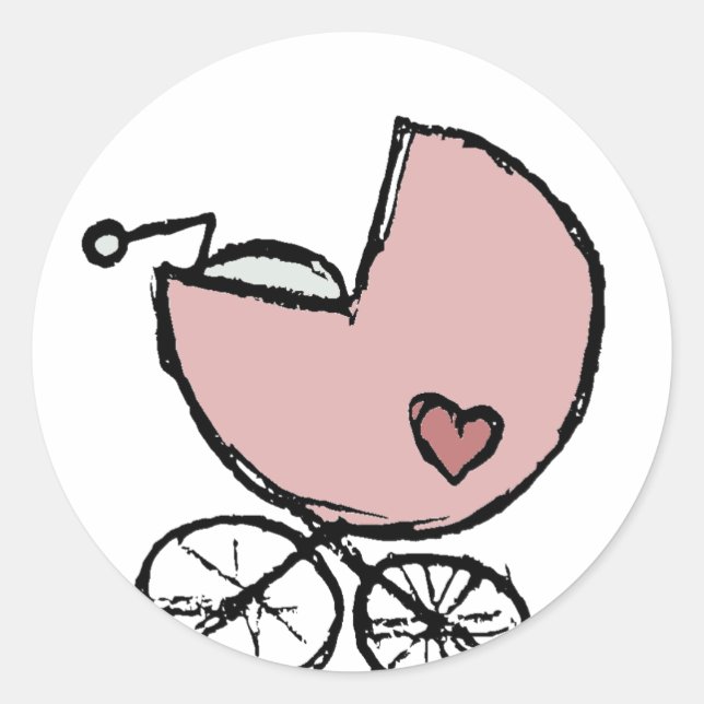 Buggy für kleine Kinder - Überfahrt Runder Aufkleber (Vorderseite)