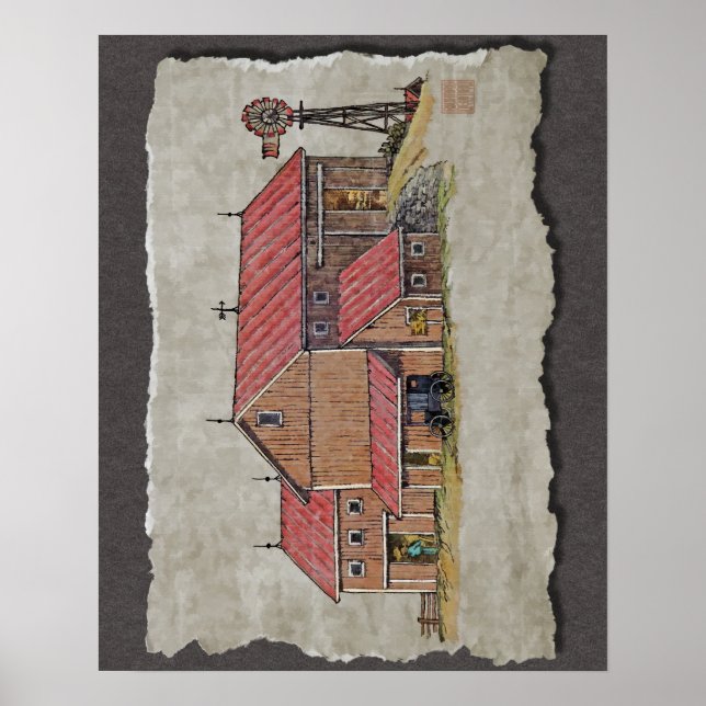 Buggy und Windmühle Poster (Vorne)