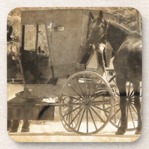Buggy vor dem Pferd, Amish bringen Zuhause neues P Untersetzer