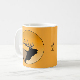 Bugling Bull Elch bei Sunset Original Wildlife Art Kaffeetasse