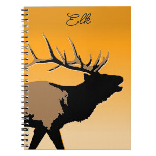 Bugling Bull Elch bei Sunset Original Wildlife Art Notizblock