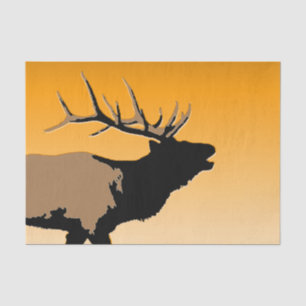 Bugling Bull Elch bei Sunset Original Wildlife Art Seidenpapier
