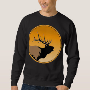 Bugling Bull Elch bei Sunset Original Wildlife Art Sweatshirt