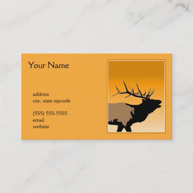 Bugling Bull Elch bei Sunset Original Wildlife Art Visitenkarte (Vorderseite)
