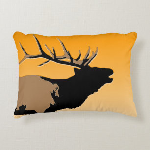 Bugling Bull Elch bei Sunset Original Wildlife Art Zierkissen