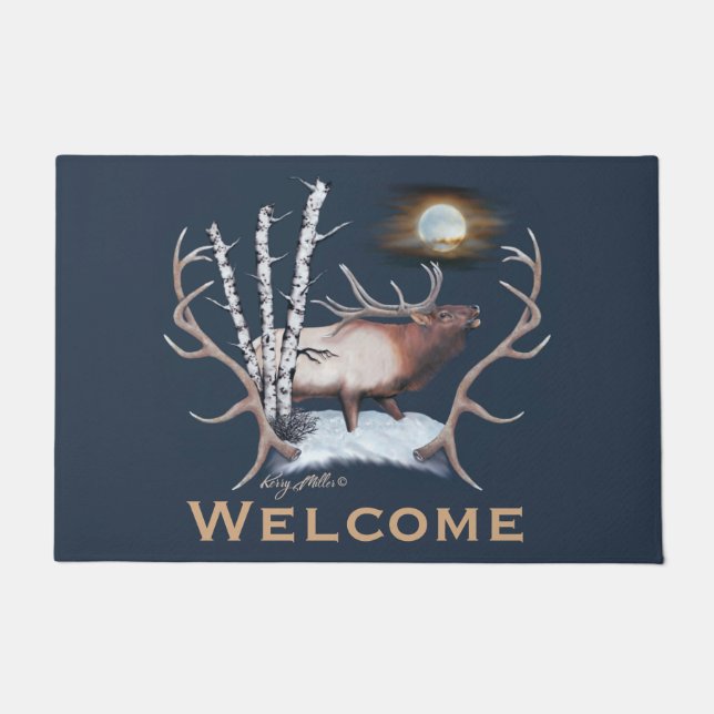 Bugling Bull Elk Doormat Fußmatte (Vorderseite)