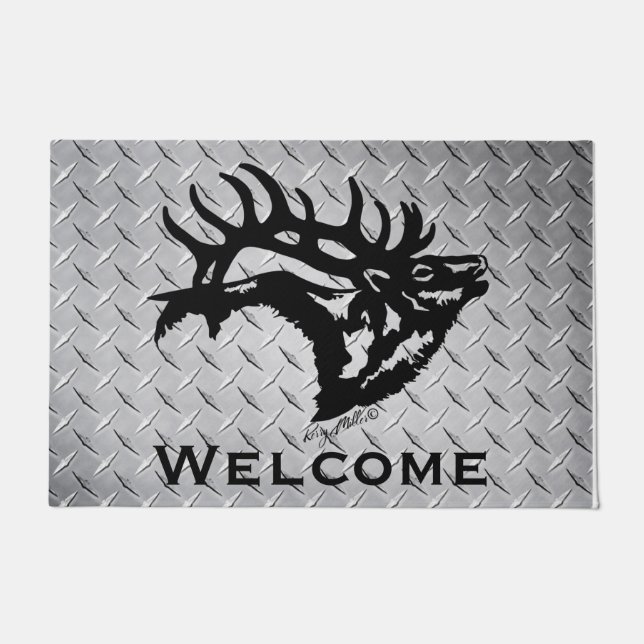Bugling Bull Elk Doormat Fußmatte (Vorderseite)