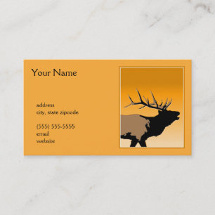Bugling Elk at Sunset - Ursprüngliche Kunst im Na Visitenkarte
