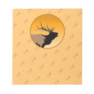 Bugling Elk at Sunset - Ursprüngliche Kunst im Nat Notizblock