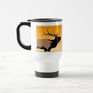 Bugling Elk at Sunset - Ursprüngliche Kunst im Nat Reisebecher