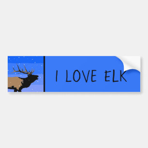 Bugling Elk im Winter - Original Wildlife Art Autoaufkleber
