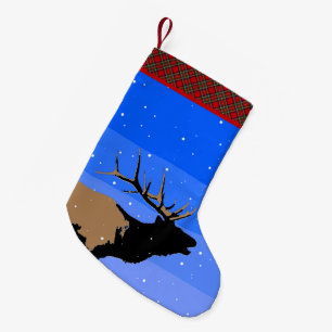 Bugling Elk im Winter - Original Wildlife Art Kleiner Weihnachtsstrumpf