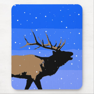 Bugling Elk im Winter - Original Wildlife Art Mousepad