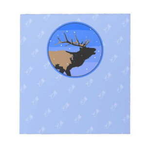 Bugling Elk im Winter - Original Wildlife Art Notizblock